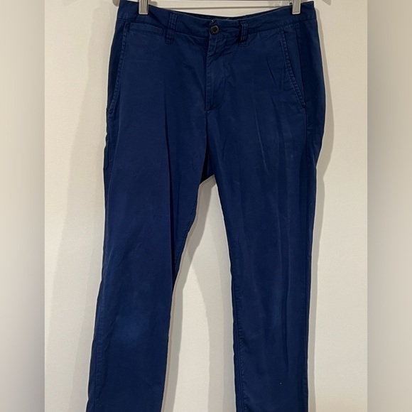 Men’s Bonobos 31W 32L Slim Straight Cotton Stretch Navy Chino Pant Khakis EUC - Picture 2 of 8